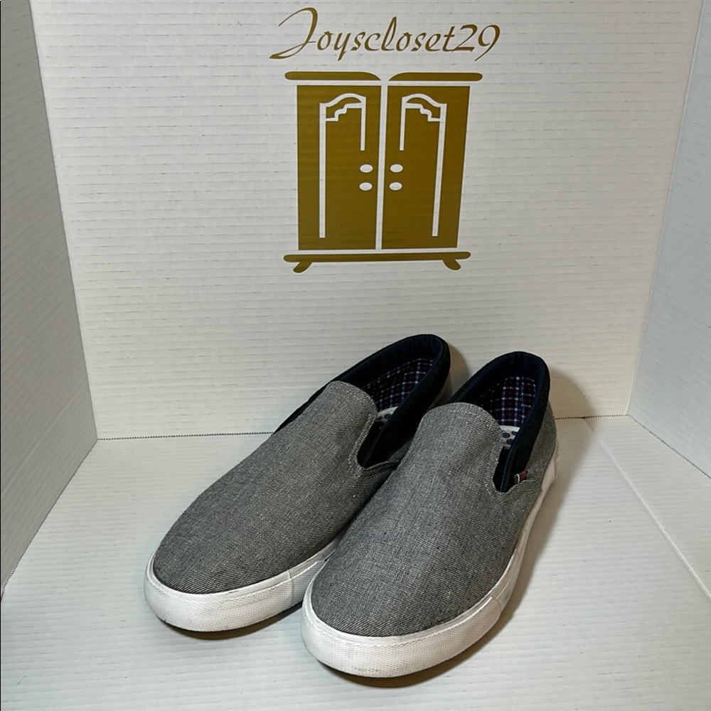 Ben Sherman Men’s 12 Gray Canvas Loafers Slip On Sneakers
